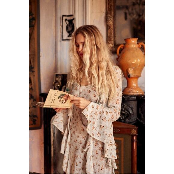 Spell & The Gypsy Ethereal Bohemian Witchy Fleur Frill Bias Maxi Dress XXL - Picture 8 of 16